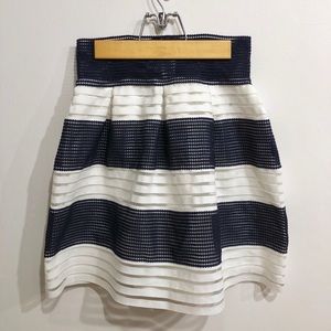 Francesca’s Tiered Blue and White Striped Skirt